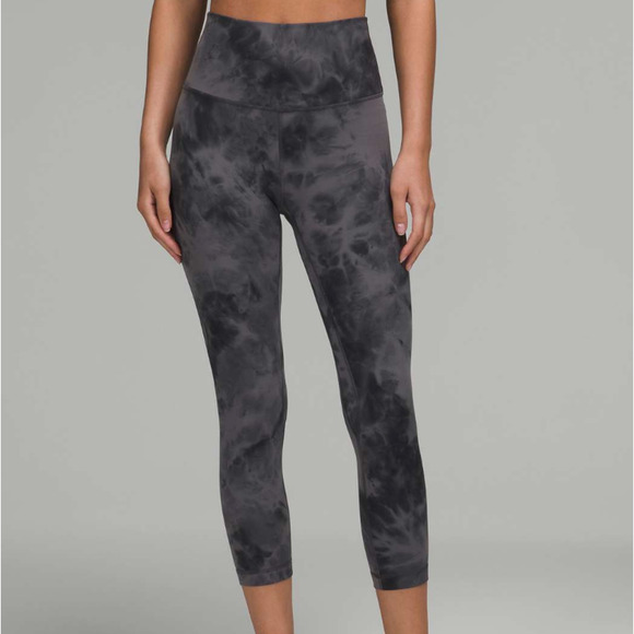 Lululemon Align High-Rise Crop 23" Diamond Dye Graphite Grey Women's Size 6 - Picture 1 of 3